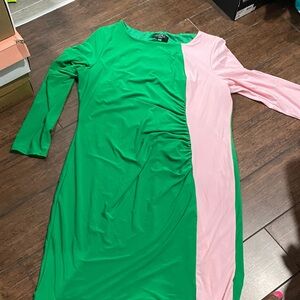 Kasper Green and Pink Midi Dress
